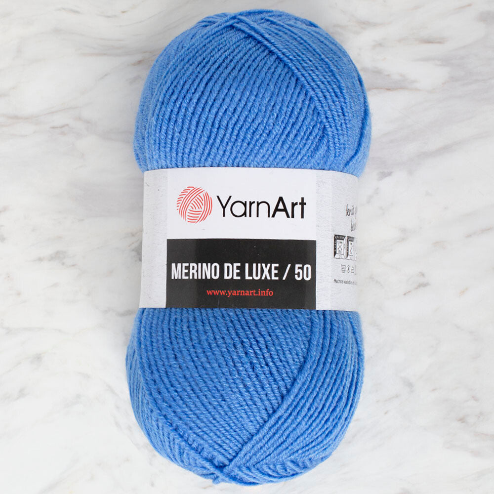 Yarnart Merino De Lüx 50 Mavi El Örgü İpi - 600